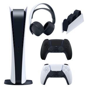 مجموعه کنسول بازی سونی مدل PlayStation 5 Digital ظرفیت 825 گیگابایت به همراه هدست و پایه شارژر و دسته اضافی