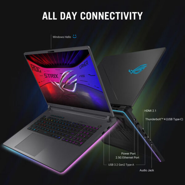 لپ تاپ 18 اینچی ایسوس مدل ROG Strix G18 G815LR-S9111-Core Ultra 9 275HX-64GB DDR5 5600MHz-1TB SSD-RTX5070Ti 12GB-QHD 240Hz - کاستوم شده