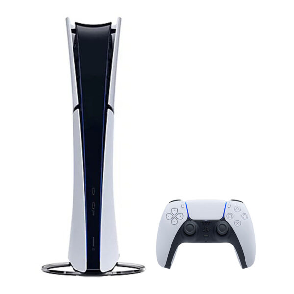 کنسول بازی سونی مدل PlayStation 5 Slim Digital Edition ظرفیت 1 ترابایت ریجن 2016B اروپا به همراه دسته اضافی و پایه شارژر