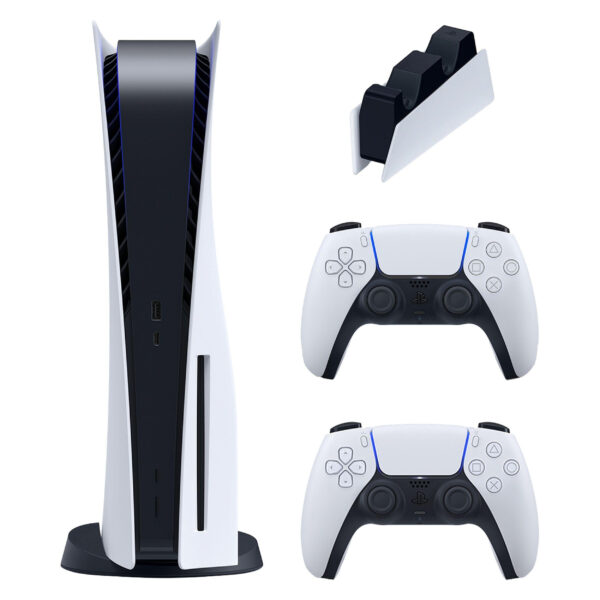 کنسول بازی سونی مدل PlayStation 5 ظرفیت 825 گیگابایت ریجن 1216A اروپا به همراه دسته اضافه و پایه شارژر