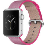 خرید و قیمت | ساعت هوشمند اپل واچ مدل 38mm Silver Aluminum Case With Pink Woven Nylon Band