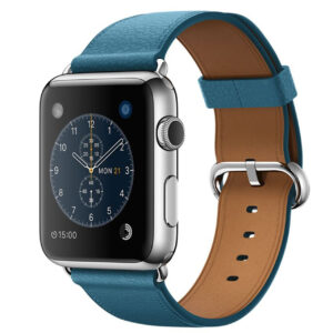 خرید و قیمت | ساعت هوشمند اپل واچ مدل 42mm Steel Case With Marine Blue Leather Band