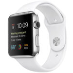 خرید و قیمت | ساعت هوشمند اپل واچ مدل 42mm Stainless Steel Case with White Sport Band