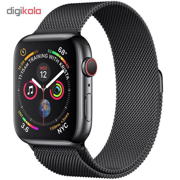خرید و قیمت | ساعت هوشمند اپل واچ سری 4 سلولار مدل 44mm Steel Case with Milanese Steel Loop