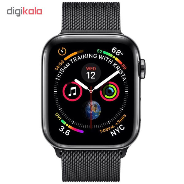 خرید و قیمت | ساعت هوشمند اپل واچ سری 4 سلولار مدل 44mm Steel Case with Milanese Steel Loop