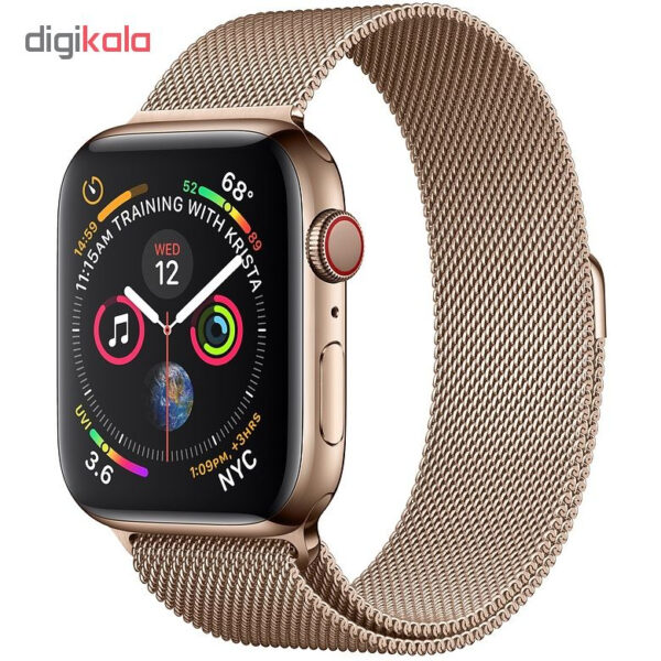 خرید و قیمت | ساعت هوشمند اپل واچ سری 4 سلولار مدل 44mm Steel Case with Milanese Steel Loop