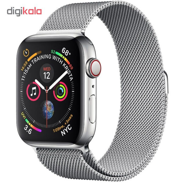 خرید و قیمت | ساعت هوشمند اپل واچ سری 4 سلولار مدل 44mm Steel Case with Milanese Steel Loop