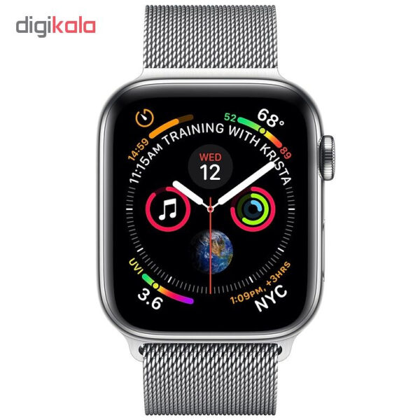 خرید و قیمت | ساعت هوشمند اپل واچ سری 4 سلولار مدل 44mm Steel Case with Milanese Steel Loop