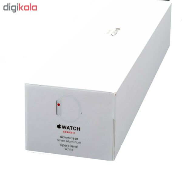 خرید و قیمت | ساعت اپل واچ سری 3 سلولار مدل 42mm Silver Aluminium Case with White Sport Band