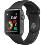 خرید و قیمت | ساعت هوشمند اپل واچ سری 2 مدل 42mm Aluminum Case with Black Sport Silicone Band