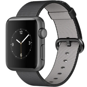 خرید و قیمت | ساعت هوشمند اپل واچ مدل 38mm Aluminum Case With Black Woven Nylon Band