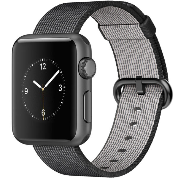 خرید و قیمت | ساعت هوشمند اپل واچ مدل 38mm Aluminum Case With Black Woven Nylon Band