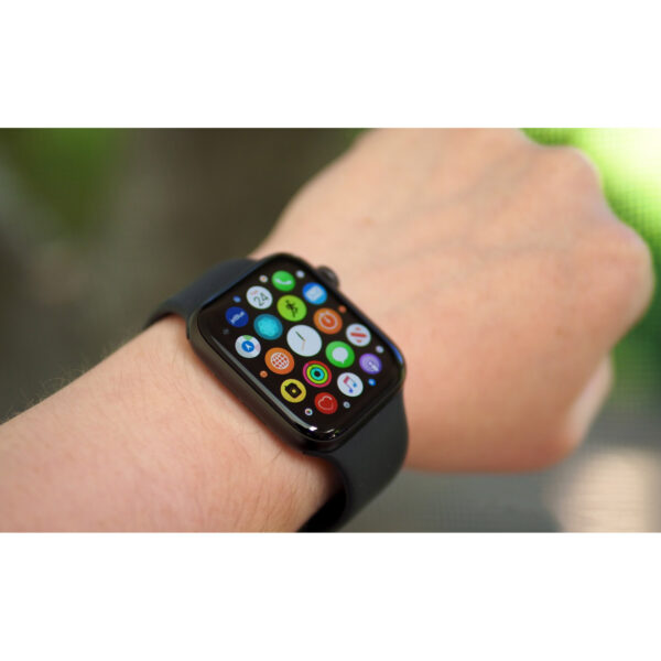 خرید و قیمت | ساعت هوشمند اپل واچ سری 5 مدل 44m Aluminum Case Black Sport Silicon Band