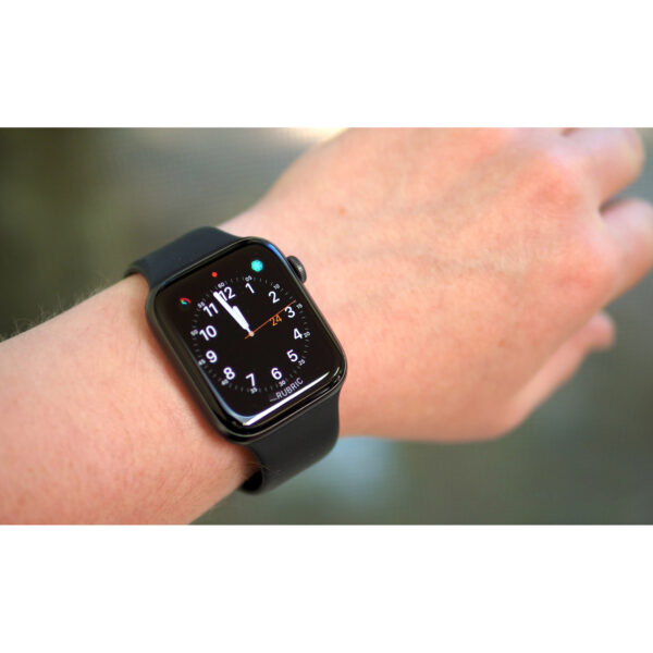 خرید و قیمت | ساعت هوشمند اپل واچ سری 5 مدل 44m Aluminum Case Black Sport Silicon Band