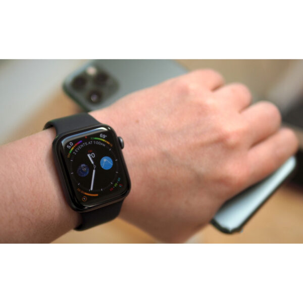 خرید و قیمت | ساعت هوشمند اپل واچ سری 5 مدل 44m Aluminum Case Black Sport Silicon Band