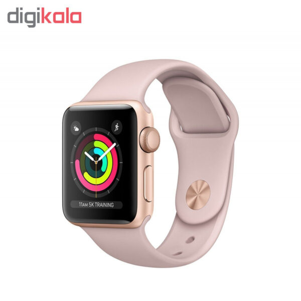 خرید و قیمت | ساعت هوشمند اپل واچ سری 3 جی پی اس مدل 38mm Aluminum Case with Black Sport Silicon Band