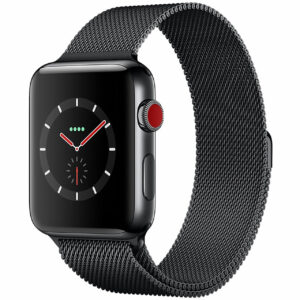 خرید و قیمت | ساعت هوشمند اپل واچ سری 3 سلولار مدل 42mm  Stainless Steel Case with Space Black Milanese Loop
