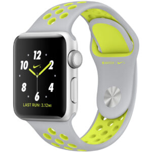 خرید و قیمت | ساعت هوشمند اپل واچ سری 2 مدل Nike Plus 38mm with Silver Volt Silicone Band