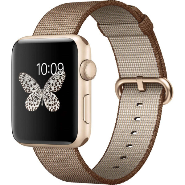 خرید و قیمت | ساعت هوشمند اپل واچ سری 2 مدل 42mm Aluminum Case with Coffe Caramel Nylon Band