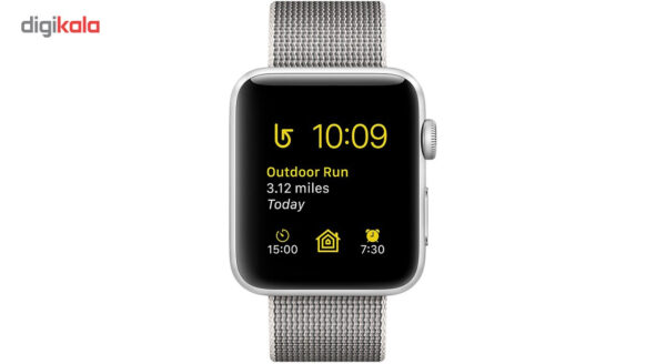 خرید و قیمت ساعت هوشمند اپل واچ سری 2 مدل  38mm Silver Aluminum Case with Pearl Woven Nylon Band