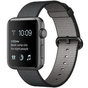 خرید و قیمت | ساعت هوشمند اپل واچ سری 2 مدل  42mm Aluminum Case with Black Woven Nylon Band 