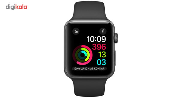 خرید و قیمت | ساعت هوشمند اپل واچ سری 2 مدل 38mm Space Gray Aluminum Case with Sport Silicon Band