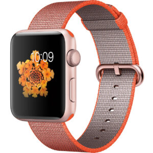 خرید و قیمت ساعت هوشمند اپل واچ 2 مدل 42mm Rose Gold Aluminum Case With Orange Nylon Band