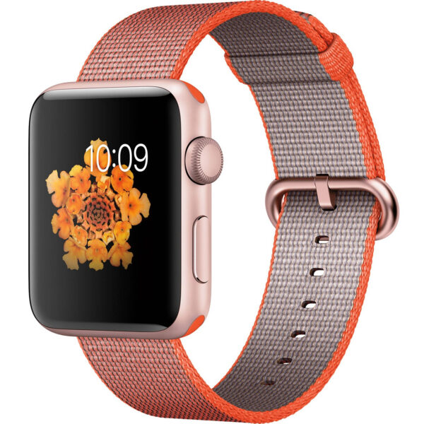 خرید و قیمت ساعت هوشمند اپل واچ 2 مدل 42mm Rose Gold Aluminum Case With Orange Nylon Band