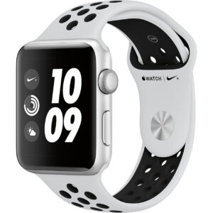 خرید و قیمت | ساعت هوشمند اپل واچ سری 3 مدل42mm  Nike Plus  Silver Aluminum Case with Pure Platinum/Black Nike Sport Silicon Band