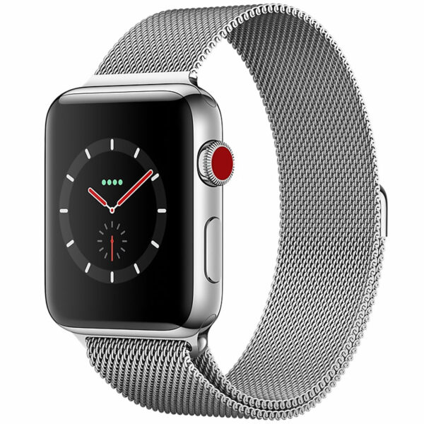 خرید و قیمت | ساعت هوشمند اپل واچ سری 3 سلولار مدل 42mm  Stainless Steel Case with Milanese Loop