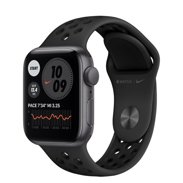 خرید و قیمت | ساعت هوشمند اپل مدل 40mm Aluminum Cases with Nike Sport silicone Band دارای قابلیت های صفحه نمایش لمسی بند سیلیکون