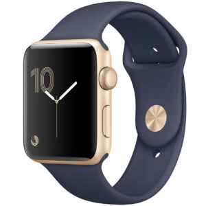 خرید و قیمت | ساعت هوشمند اپل واچ سری 2 مدل 42mm Gold Aluminum Case with Midnight Blue Sport Silicon Band