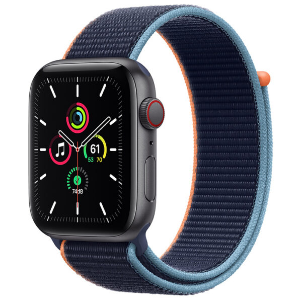 خرید و قیمت ساعت هوشمند اپل مدل  44mm Aluminum Case with Sport Loop Nylon Band دارای قابلیت های صفحه نمایش لمسی بند نایلون