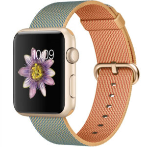 خرید و قیمت | ساعت هوشمند اپل واچ مدل 42mm Aluminum Case With Gold Royal Blue Woven Nylon Band
