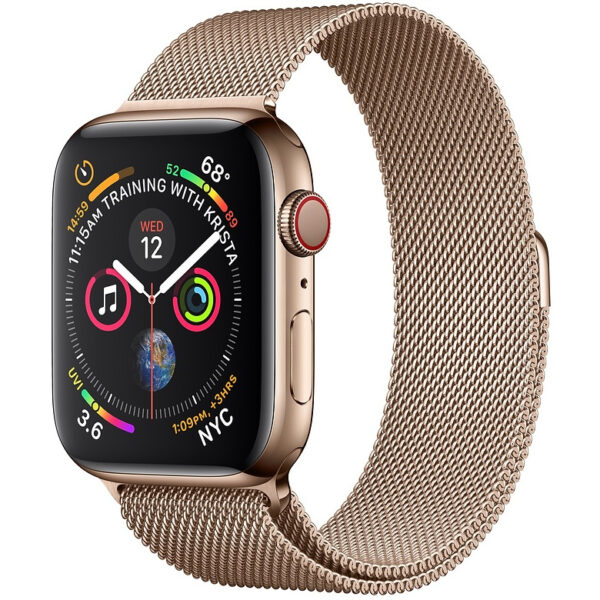 خرید و قیمت | ساعت هوشمند اپل واچ سری 4 سلولار مدل 44mm Steel Case with Milanese Steel Loop
