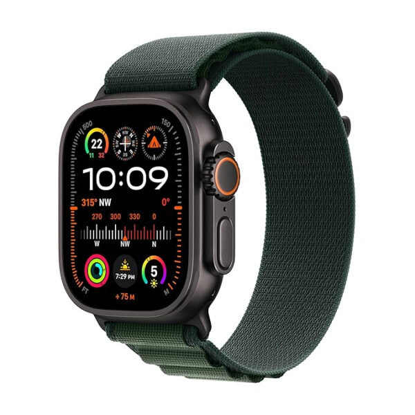 خرید و قیمت | ساعت هوشمند اپل مدل Ultra 2 Black Titanium Case Alpine Loop 49mm