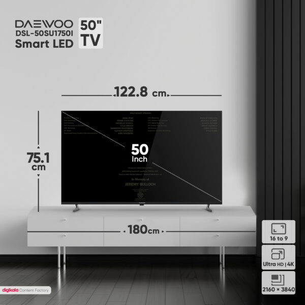 تلویزیون ال ای دی هوشمند دوو مدل DSL-50SU1750I سایز 50 اینچ
