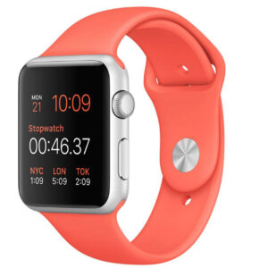 خرید و قیمت | ساعت هوشمند اپل واچ مدل 42mm Aluminium Case With Orange Sport Silicon Band