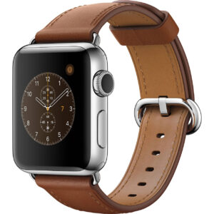 خرید و قیمت | ساعت هوشمند اپل واچ سری 2 مدل 42mm Steel Case with Saddle Brown Classic Buckle Leather Band