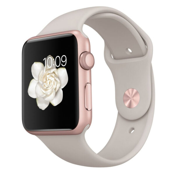 خرید و قیمت | ساعت هوشمند اپل واچ مدل 42mm Rose Gold Aluminum Case with Stone Sport Band