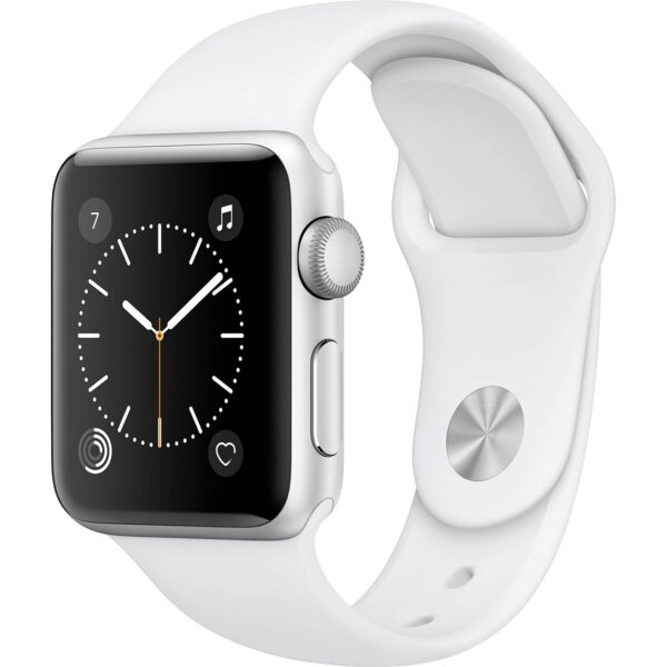 خرید و قیمت | ساعت هوشمند اپل واچ 2 مدل 38mm Silver Aluminum Case with White Sport Silicon Band