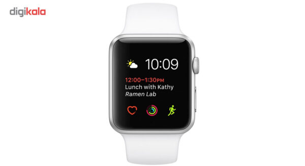 خرید و قیمت | ساعت هوشمند اپل واچ 2 مدل 38mm Silver Aluminum Case with White Sport Silicon Band