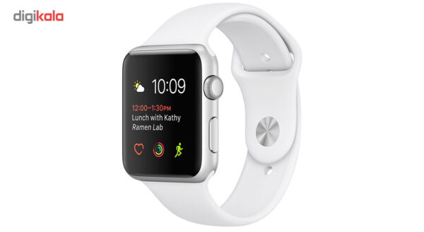 خرید و قیمت | ساعت هوشمند اپل واچ 2 مدل 38mm Silver Aluminum Case with White Sport Silicon Band