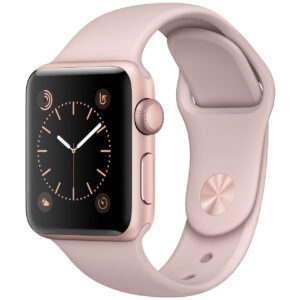 خرید و قیمت | ساعت هوشمند اپل واچ سری 1 مدل 38mm Aluminum Case with Pink Sand Silicone Band 