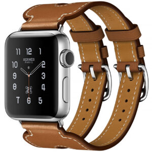 خرید و قیمت | ساعت هوشمند اپل واچ سری 2 مدلHermes  38mm Stainless Steel Case with Fauve Barenia Leather Double Buckle Cuff