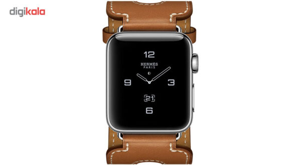 خرید و قیمت | ساعت هوشمند اپل واچ سری 2 مدلHermes  38mm Stainless Steel Case with Fauve Barenia Leather Double Buckle Cuff