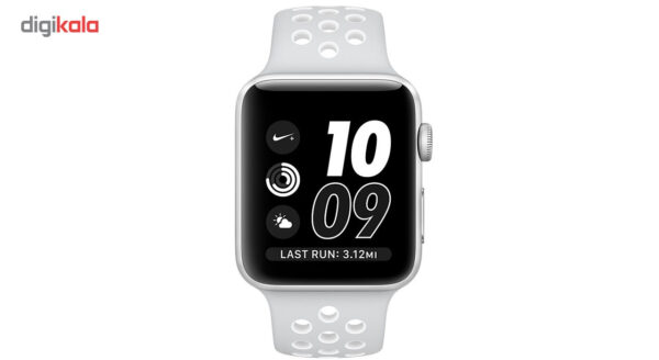 خرید و قیمت | ساعت هوشمند اپل واچ سری 2 مدل   38mm  Nike Plus  Silver Aluminum Case with Pure Platinum/White Nike Sport Silicon Band