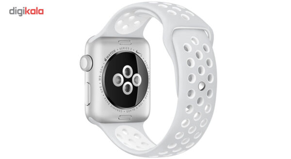 خرید و قیمت | ساعت هوشمند اپل واچ سری 2 مدل   38mm  Nike Plus  Silver Aluminum Case with Pure Platinum/White Nike Sport Silicon Band