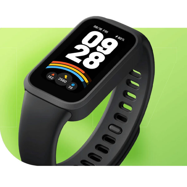 خرید و قیمت | ساعت هوشمند 46 میلی‌متری شیائومی مدل Smart Band 9 Active، کنترل موسیقی، کنترل سطح اکسیژن خون، شمارش ضربان قلب، پایش وضعیت خواب، با بند پلاستیکی