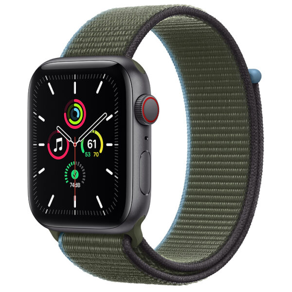 خرید و قیمت ساعت هوشمند اپل مدل  44mm Aluminum Case with Sport Loop Nylon Band دارای قابلیت های صفحه نمایش لمسی بند نایلون